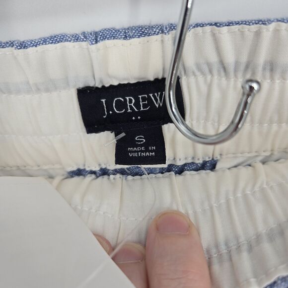 NWT J Crew Linen Blend Dock Short Teal White Mens Small - Picture 3 of 7